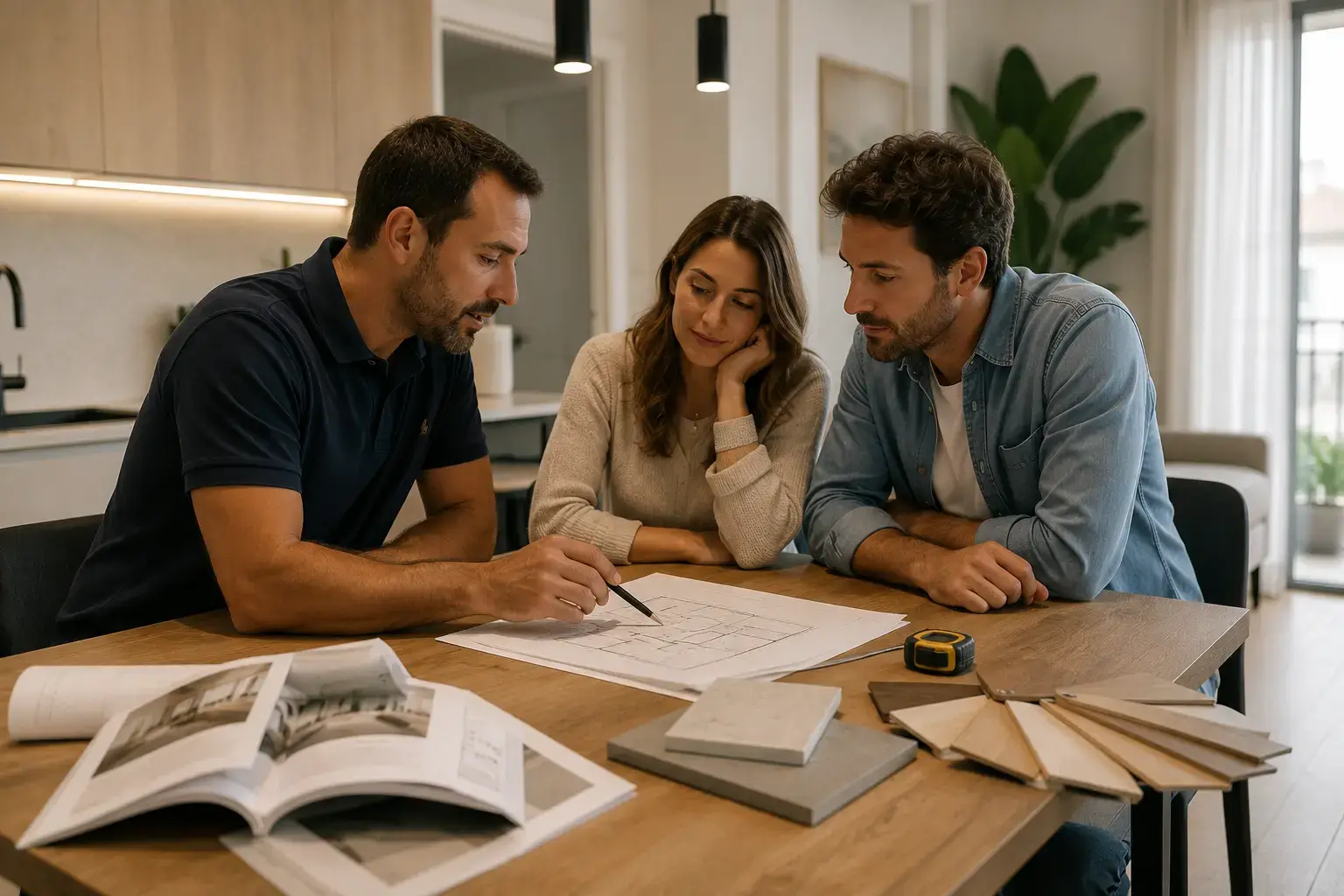 Cliente revisando un presupuesto con una empresa de reformas